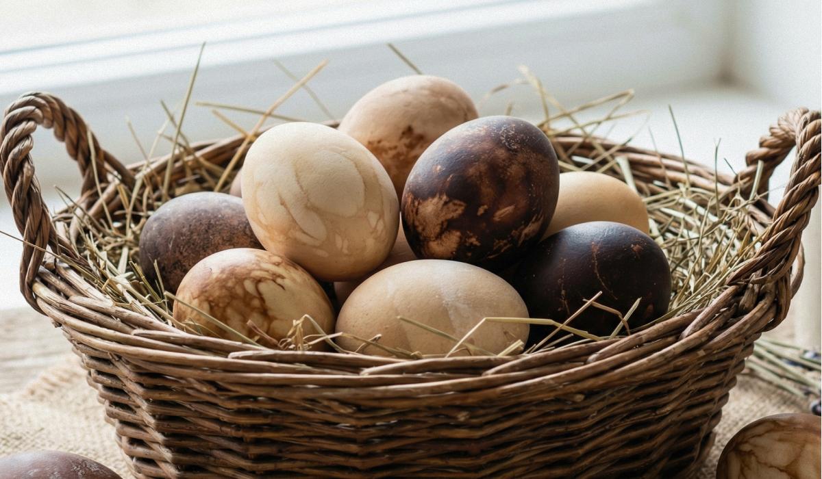 jak farbować jajka kawą